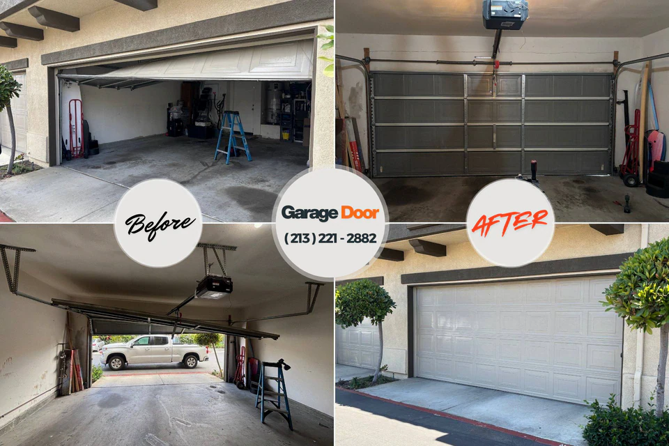 Before and after: garage door repair 78852